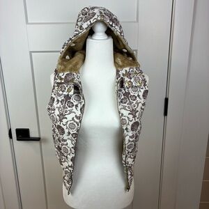 Aeropostale Brown Down Filled Faux Fur Lining Hooded Vest Size XS  g